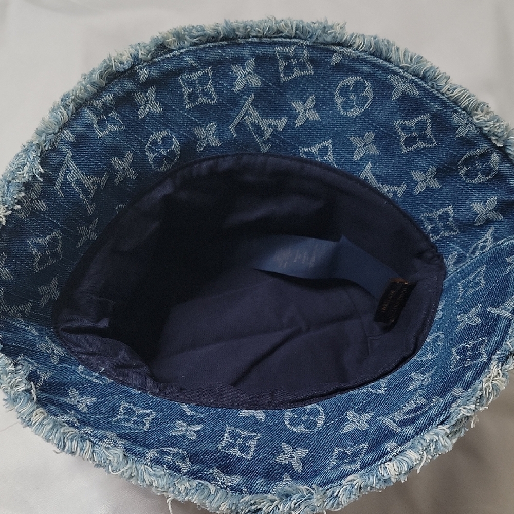 Louis Vuitton Blue Denim Cherry Bucket Hat - Picture 3 of 5
